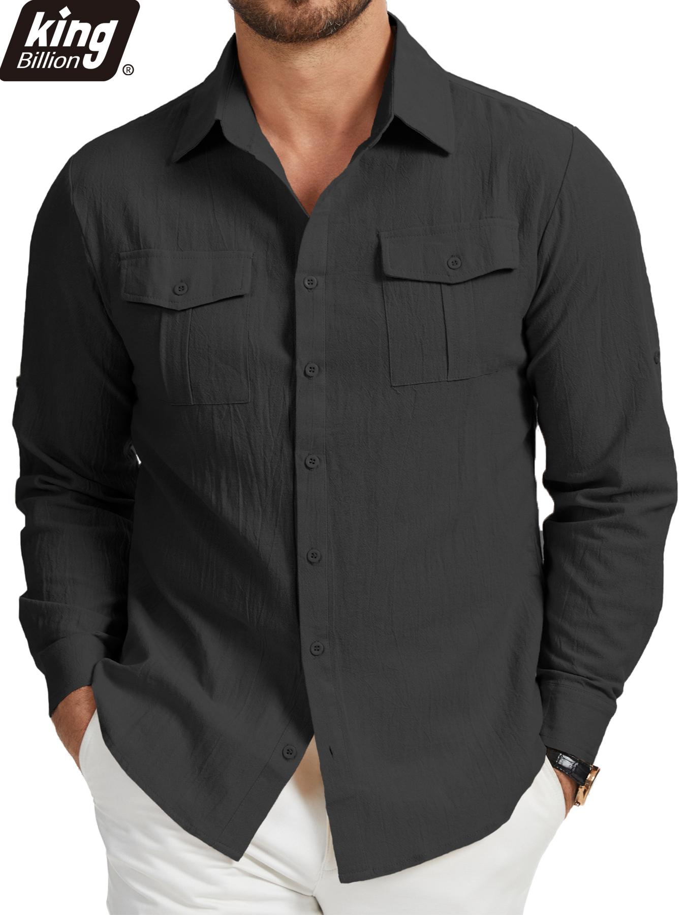 Чоловіча бавовняно-лляна сорочка з довгим рукавом з подвійними кишенями - Повсякденна Святкова Проста з лацканами Однотонна Карго Сорочки Топи XXL чорний
Чоловіча бавовняно-лляна сорочка з довгим рукавом з подвійними кишенями - Повсякденна Святкова Проста з лацканами Однотонна Карго Сорочки Топи XXL чорний