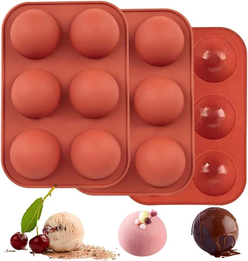 Силиконовая форма для выпечки, формы для выпечки, шоколадная сферическая форма, силиконовая форма для пирожных, формы для печенья, силиконовые формы для выпечки красный