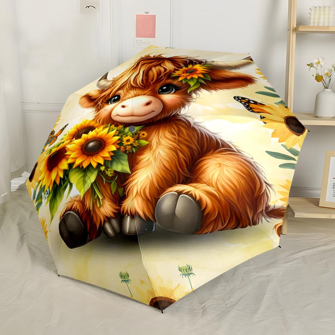 Floral Cow Portrait Portable Automatic Umbrella Folding Umbrella with 8 Ribs Durable Plastic & Iron All-Season Use Fashion Lovers
Floral Cow Portrait Portable Automatic Umbrella Folding Umbrella with 8 Ribs Durable Plastic & Iron All-Season Use Fashion Lovers