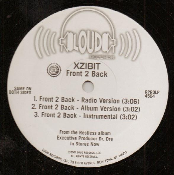12inch Record XZIBIT - Front 2 Back RPROLP4504PROMO Loud Records 2001 US Rap & Hip-Hop/R&B Used
12inch Record XZIBIT - Front 2 Back RPROLP4504PROMO Loud Records 2001 US Rap & Hip-Hop/R&B Used
