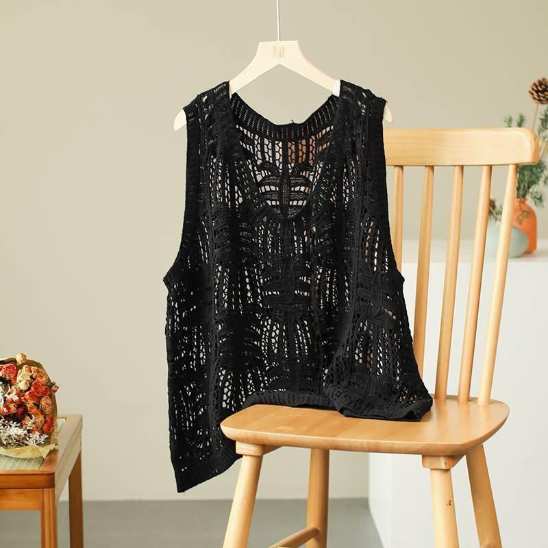 Літній жіночий жилет на підтяжках без рукавів Вільний мереживний трикотажний сексуальний порожнистий жилет без рукавів з V-подібним вирізом One size чорний
Літній жіночий жилет на підтяжках без рукавів Вільний мереживний трикотажний сексуальний порожнистий жилет без рукавів з V-подібним вирізом One size чорний