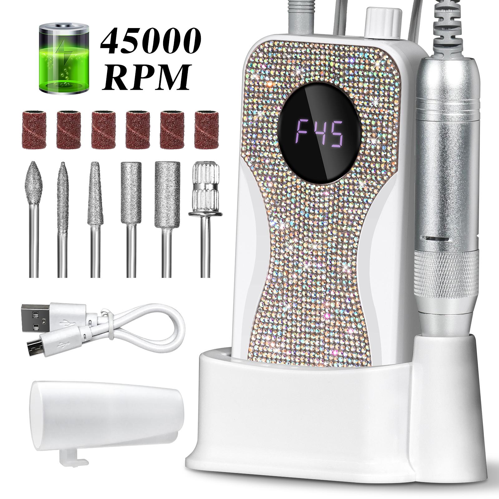 45000RPM Professional Electric Nail Drill Rechargeable Electric Portable Nail Sander File Low Noise for Manicure Salon білий
45000RPM Professional Electric Nail Drill Rechargeable Electric Portable Nail Sander File Low Noise for Manicure Salon білий