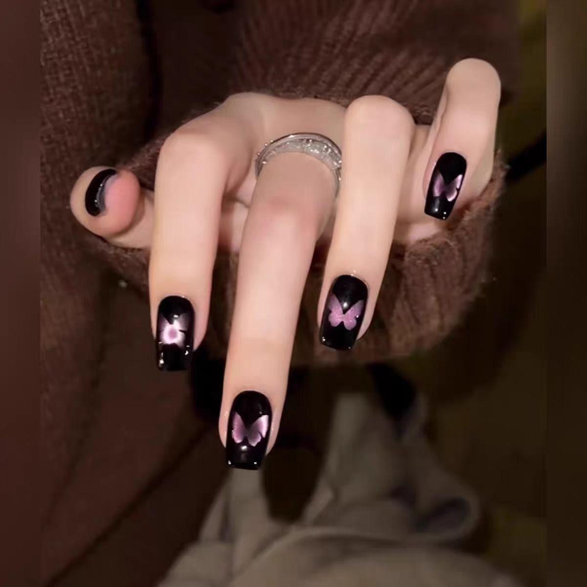 BEPAN 30Pcs False Nails Dark Purple Butterfly Cat-Eye Nails—Sweet and Edgy Press-On Style—Perfect As A Gift for Girls and Friends Short Square
BEPAN 30Pcs False Nails Dark Purple Butterfly Cat-Eye Nails—Sweet and Edgy Press-On Style—Perfect As A Gift for Girls and Friends Short Square