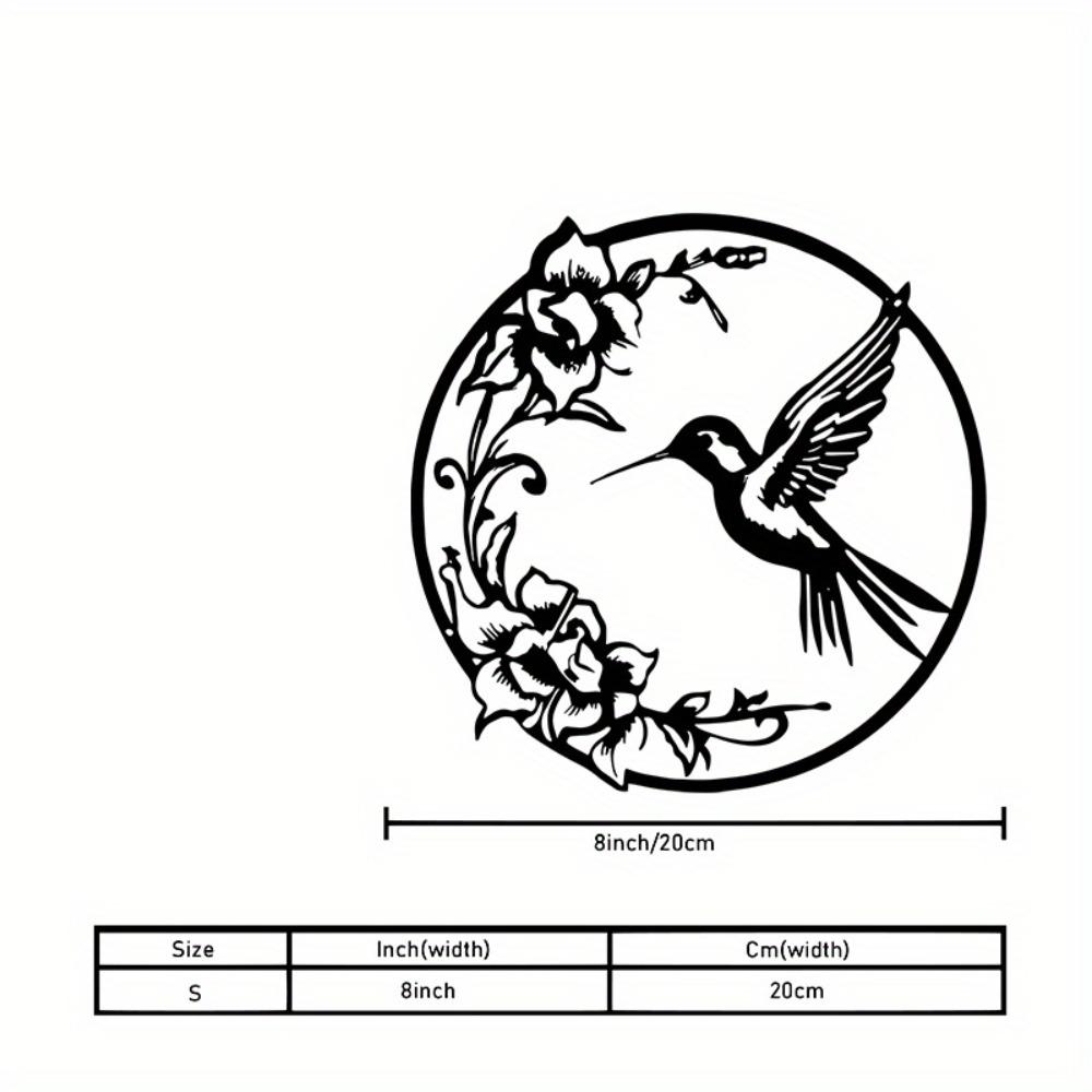 1pc Hummingbird Flower Metal Wall Art, Black Floral Decor for Garden Bedroom Living Room, Outdoor Indoor Spring Home Sign, Housewarming Gift 20cm/8inch
1pc Hummingbird Flower Metal Wall Art, Black Floral Decor for Garden Bedroom Living Room, Outdoor Indoor Spring Home Sign, Housewarming Gift 20cm/8inch