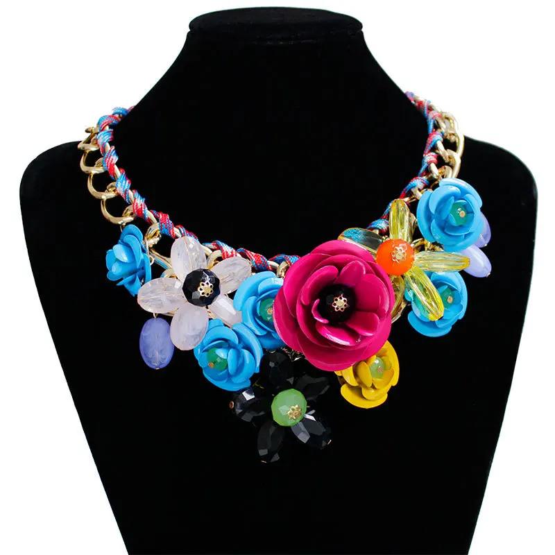 Punk style golden chain rope braided colorful flower pendant necklace fashion exaggerated national style street shot necklace
Punk style golden chain rope braided colorful flower pendant necklace fashion exaggerated national style street shot necklace