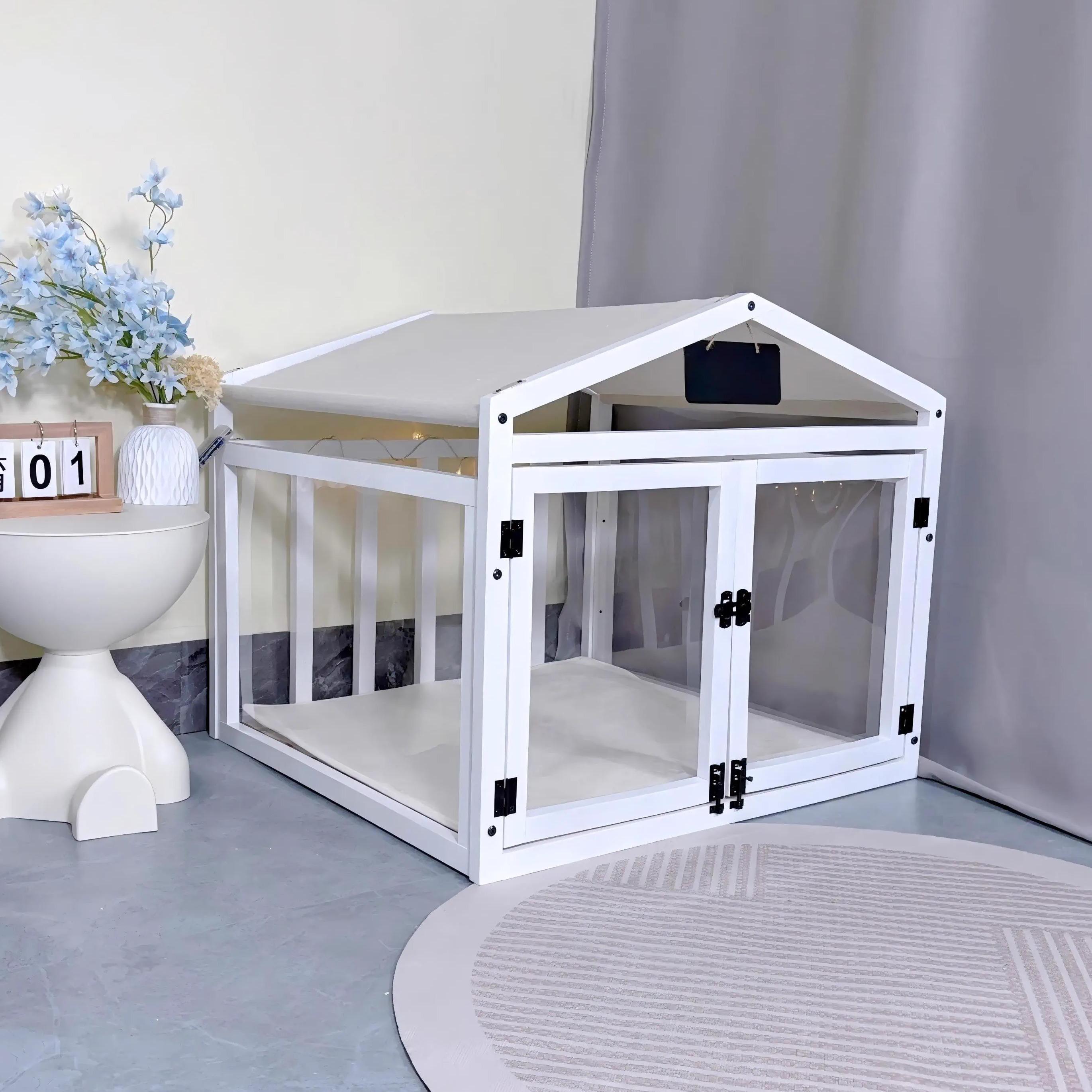 Solid Wood Transparent Kennel Small Dog Enclosure Luxury Pet Villa House Indoor-outdoor Dog House Crate Waterproof Pet Products 55 45 55
Solid Wood Transparent Kennel Small Dog Enclosure Luxury Pet Villa House Indoor-outdoor Dog House Crate Waterproof Pet Products 55 45 55