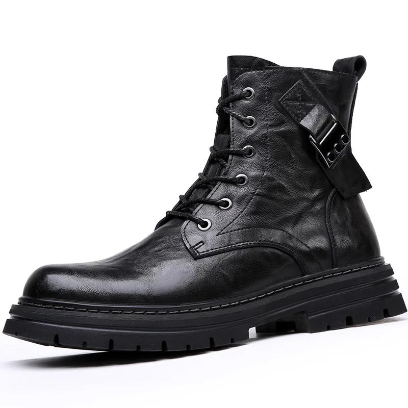 Trend Boots Thick Soled Motorcycle Boots Designer Winter Boot Formal Dress Shoes For Men Leather Ankle Boots 44 чёрный
Trend Boots Thick Soled Motorcycle Boots Designer Winter Boot Formal Dress Shoes For Men Leather Ankle Boots 44 чёрный