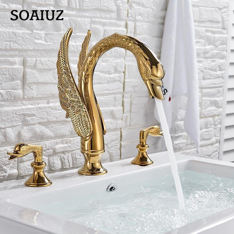 Роскошные смесители для раковины Golden Swan с двумя ручками, смеситель для горячей и холодной воды
Роскошные смесители для раковины Golden Swan с двумя ручками, смеситель для горячей и холодной воды
