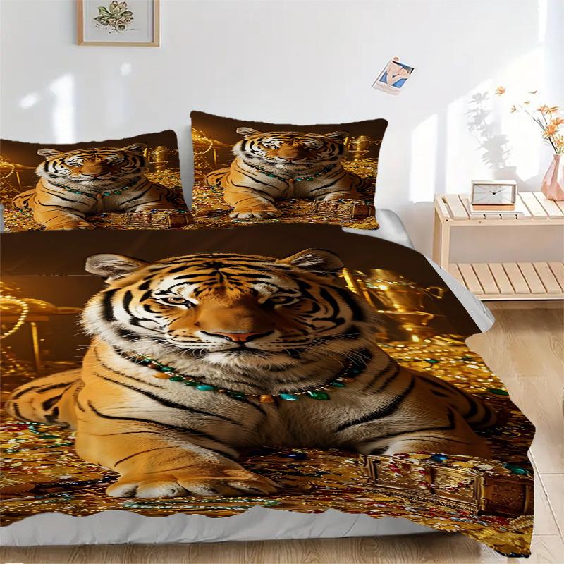 3pcs Tiger Treasure Chest Duvet Cover Set - Includes 1 Duvet Cover and 2 Pillowcases, No Quilt Core, All-Season Home Decor yy251111002 135x200cm
3pcs Tiger Treasure Chest Duvet Cover Set - Includes 1 Duvet Cover and 2 Pillowcases, No Quilt Core, All-Season Home Decor yy251111002 135x200cm