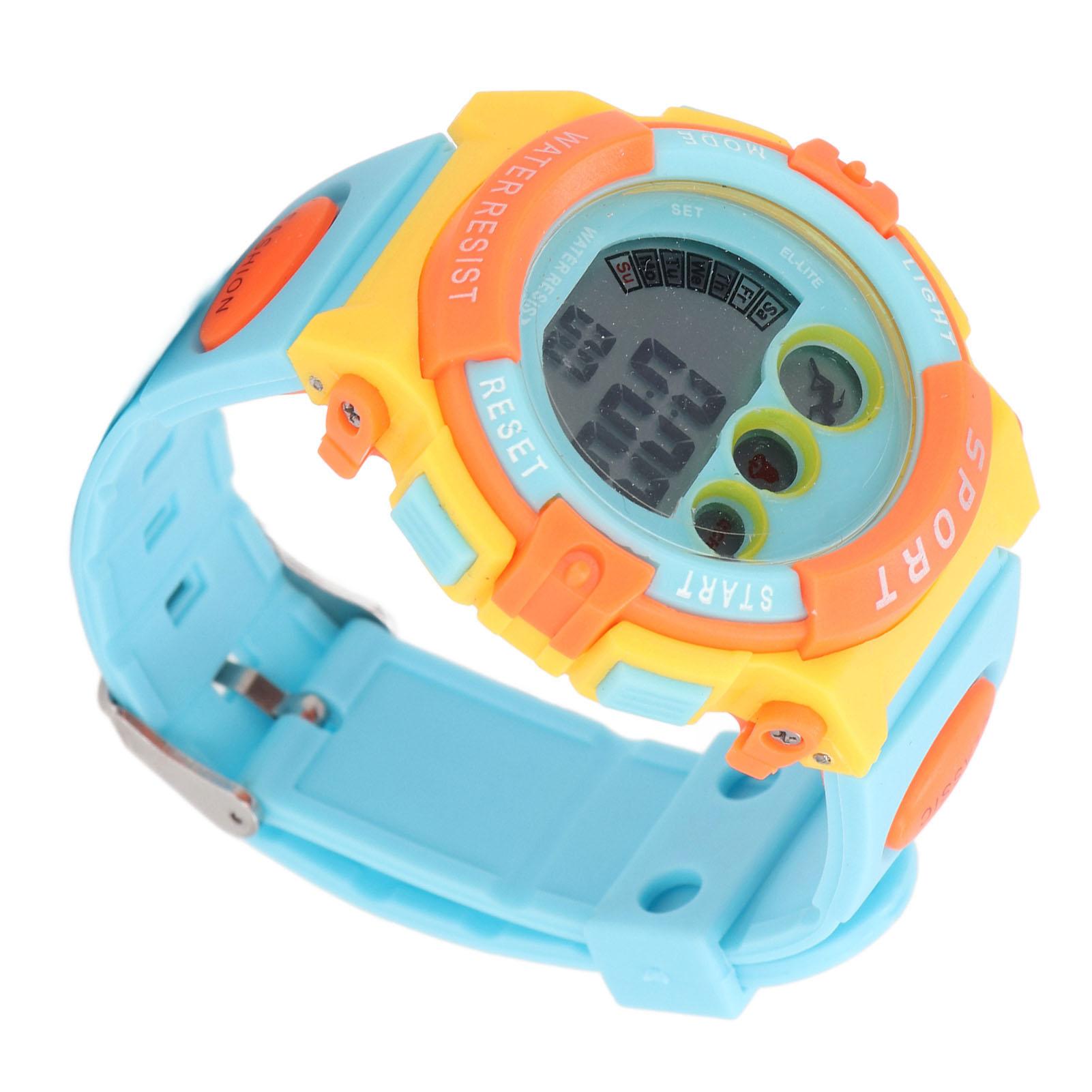 Digital Kids Watch 7 Colors LED Flashing Waterproof Sports Outdoor Wristwatch for Girls Boys Ages 4‑15
Digital Kids Watch 7 Colors LED Flashing Waterproof Sports Outdoor Wristwatch for Girls Boys Ages 4‑15