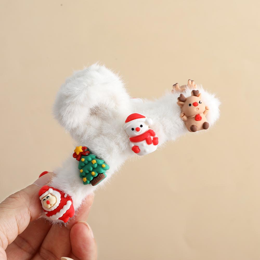 AWAYTR Рождественская прозрачная акриловая заколка для волос Новая милая большая заколка-краб Заколки Заколка для волос Санта-Клауса Аксессуары для волос Головной убор