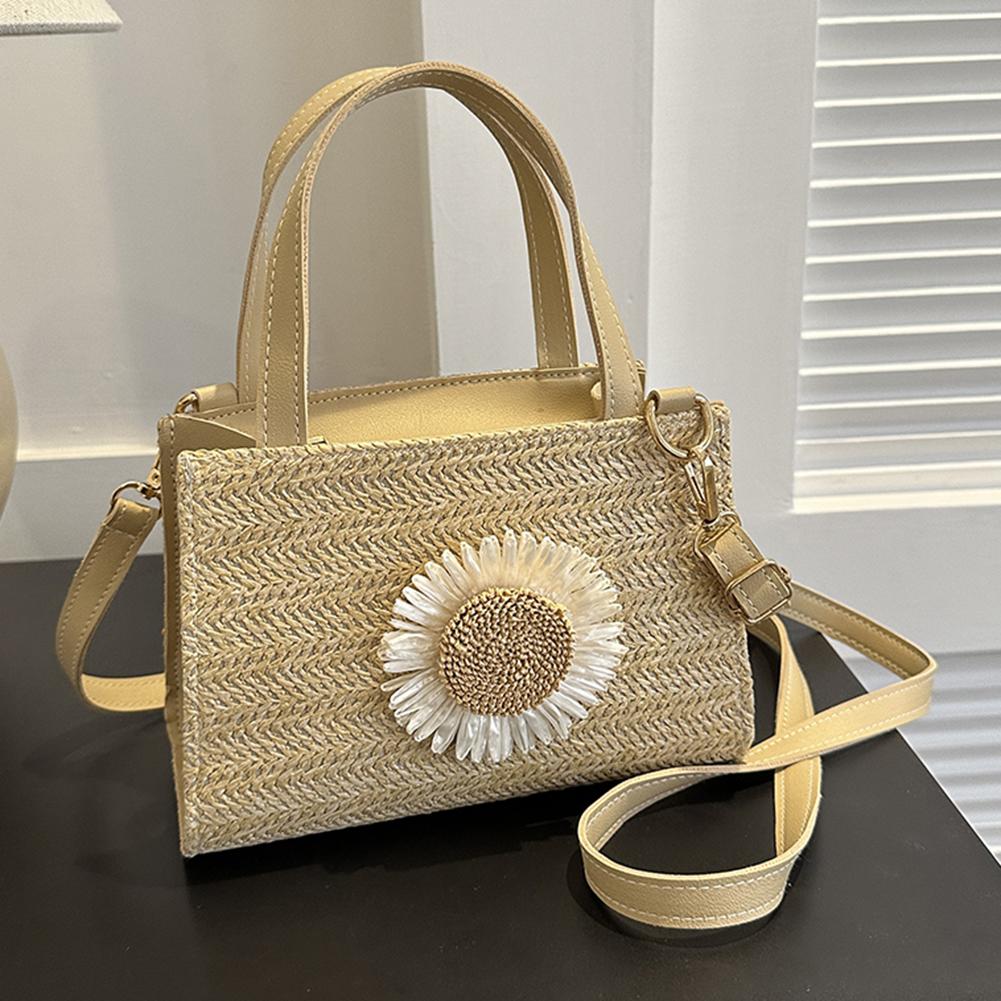 Sun Flower Straw Bag Handbag Adjustable Strap Ladies Crossbody Bag for Vacation хакі
Sun Flower Straw Bag Handbag Adjustable Strap Ladies Crossbody Bag for Vacation хакі