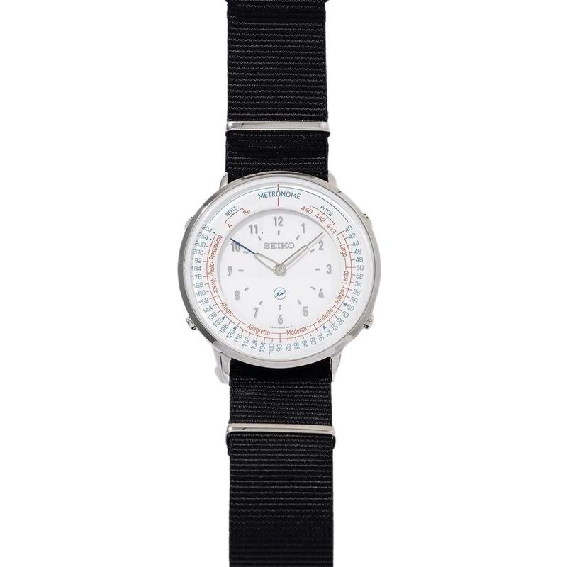 SEIKO ×Fragment Design Metronome Reference Sound Daily Waterproof Quartz Nylon Strap 36.5*39.5mm Unisex Color Dial білий
SEIKO ×Fragment Design Metronome Reference Sound Daily Waterproof Quartz Nylon Strap 36.5*39.5mm Unisex Color Dial білий