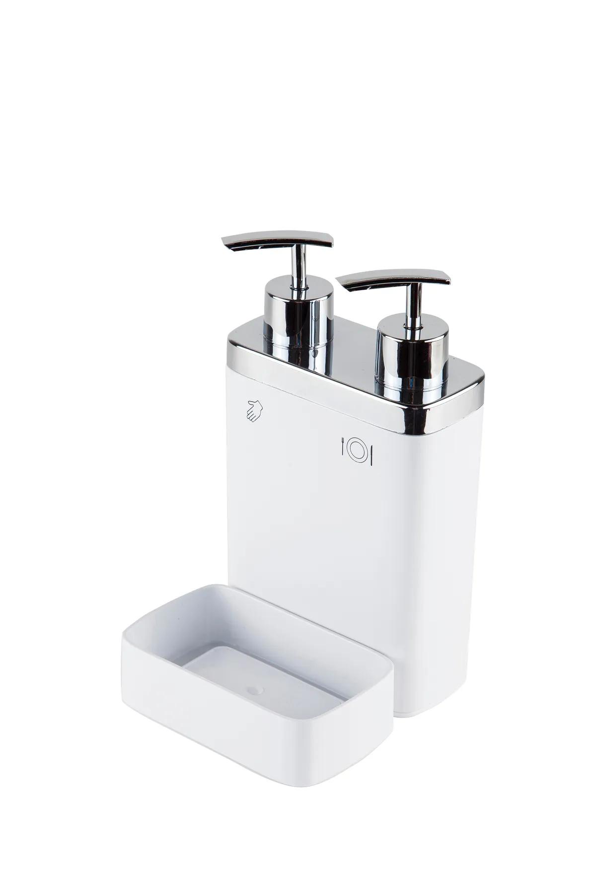 Дозатор для жидкого мыла для кухни, 2 предмета с держателем для губки, белый
Дозатор для жидкого мыла для кухни, 2 предмета с держателем для губки, белый