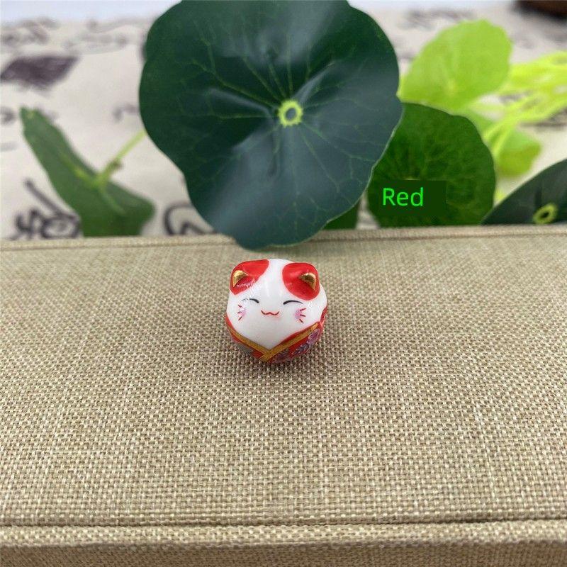Hand-Woven DIY Ahui Kitten Hand Strap Accessories Ceramic Fortune Cat Accessories Loose round Beads Side Hole Cross Hole Cat Red
Hand-Woven DIY Ahui Kitten Hand Strap Accessories Ceramic Fortune Cat Accessories Loose round Beads Side Hole Cross Hole Cat Red