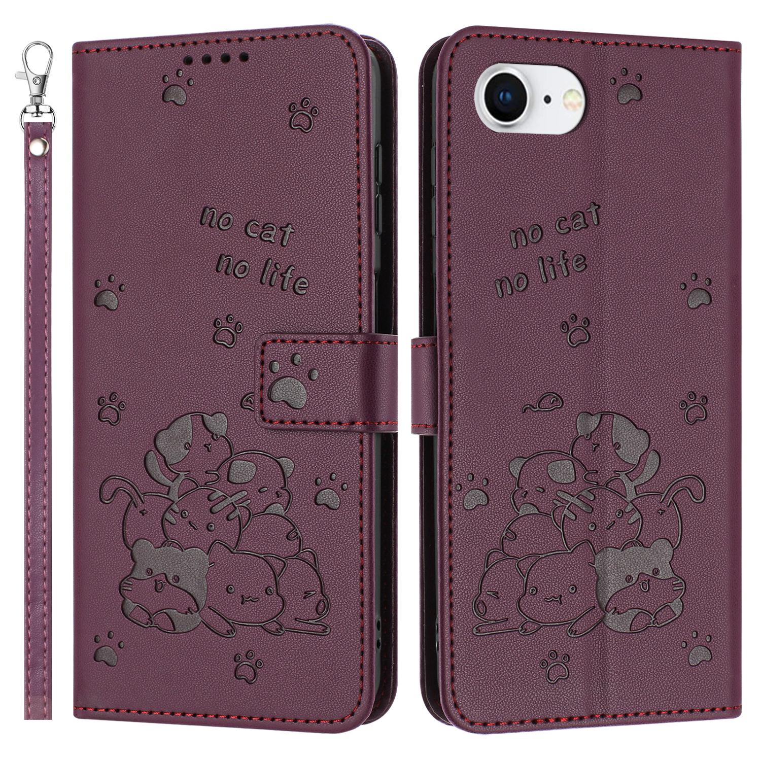 For iPhone 16e Case with Strap Cats Imprint Leather Wallet Phone Cover F
For iPhone 16e Case with Strap Cats Imprint Leather Wallet Phone Cover F
