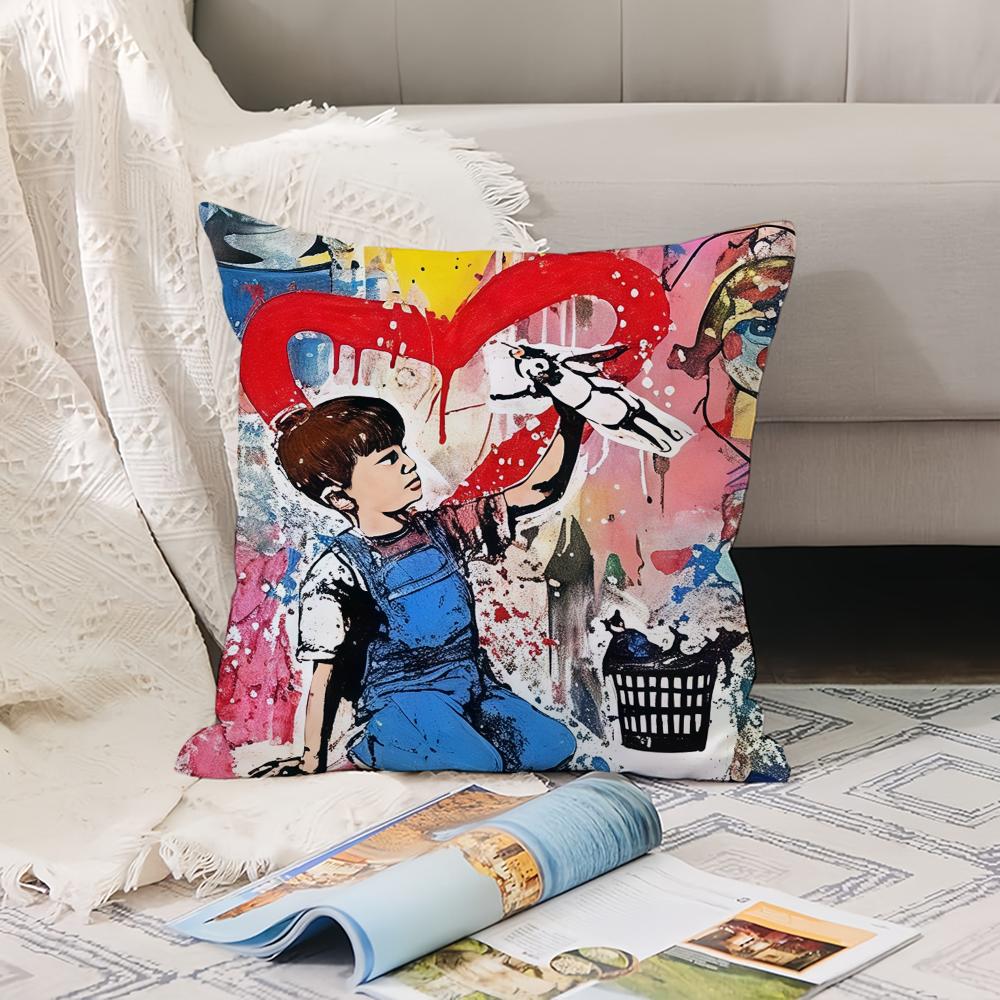 British graffiti artist B-Banksy Pillow Case Office Cushions Suitable For Sofa Car Bedroom Decorative Cushion Cover 12x12Inch
British graffiti artist B-Banksy Pillow Case Office Cushions Suitable For Sofa Car Bedroom Decorative Cushion Cover 12x12Inch