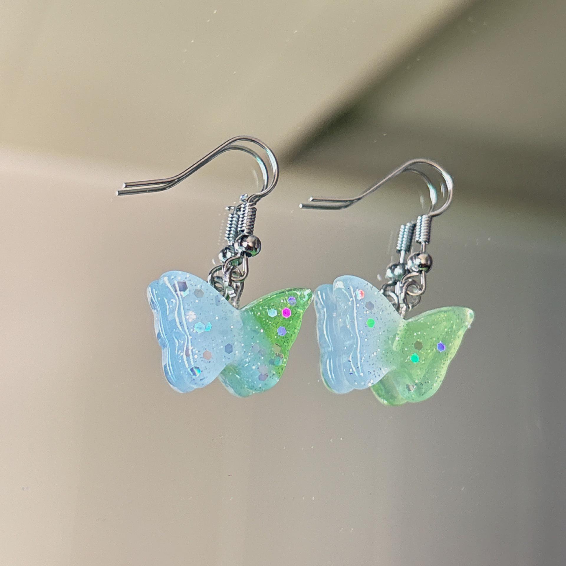 3D Cute Cartoon Butterfly Glitter Resin Dangle Earrings
3D Cute Cartoon Butterfly Glitter Resin Dangle Earrings