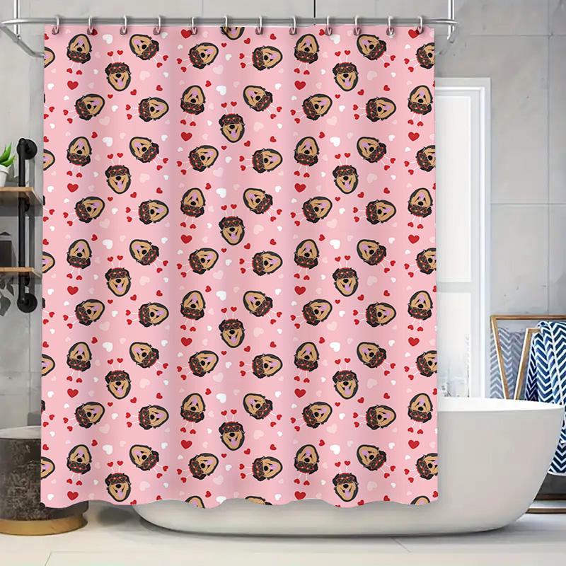 Pink Shower Curtain featuring Cute Dog Donut Pattern for Bathroom Decor Perfect Gift for Dog Lovers 90x180cm
Pink Shower Curtain featuring Cute Dog Donut Pattern for Bathroom Decor Perfect Gift for Dog Lovers 90x180cm