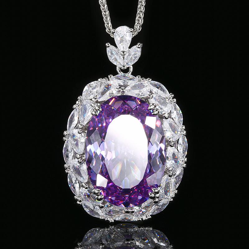 Jewelry Copper Bottom Gold-Plated Simulation Purple Diamond Pendant Necklace Large Denier 18 * 25
Jewelry Copper Bottom Gold-Plated Simulation Purple Diamond Pendant Necklace Large Denier 18 * 25