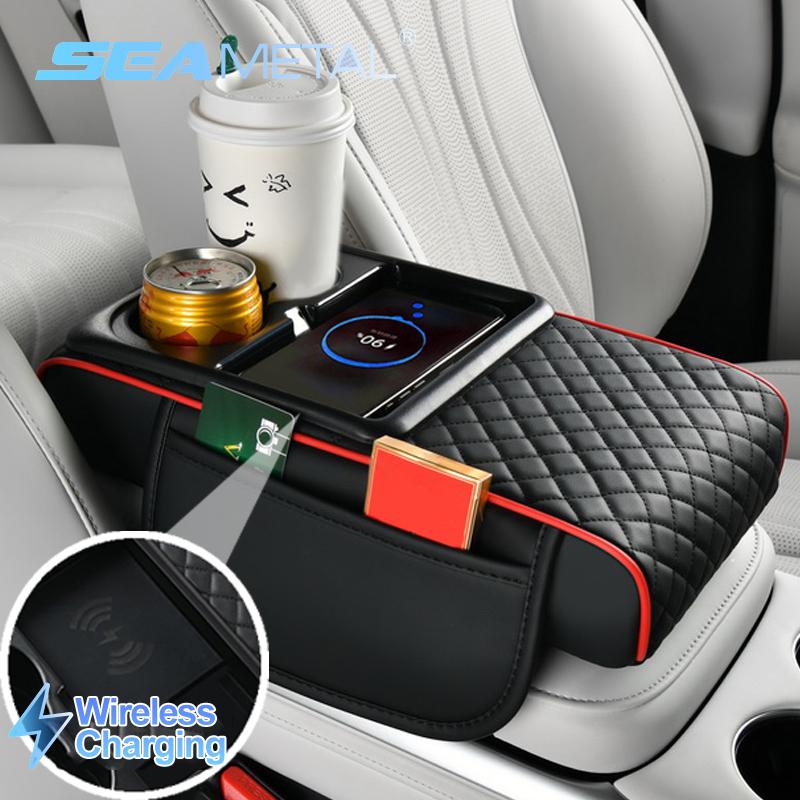 SEAMETAL Car Armrest Pad Wireless Charging Phone Tissues Cup Holder Organizers Leather Armrest Mat Foam Storage Armrest Box чорний
SEAMETAL Car Armrest Pad Wireless Charging Phone Tissues Cup Holder Organizers Leather Armrest Mat Foam Storage Armrest Box чорний