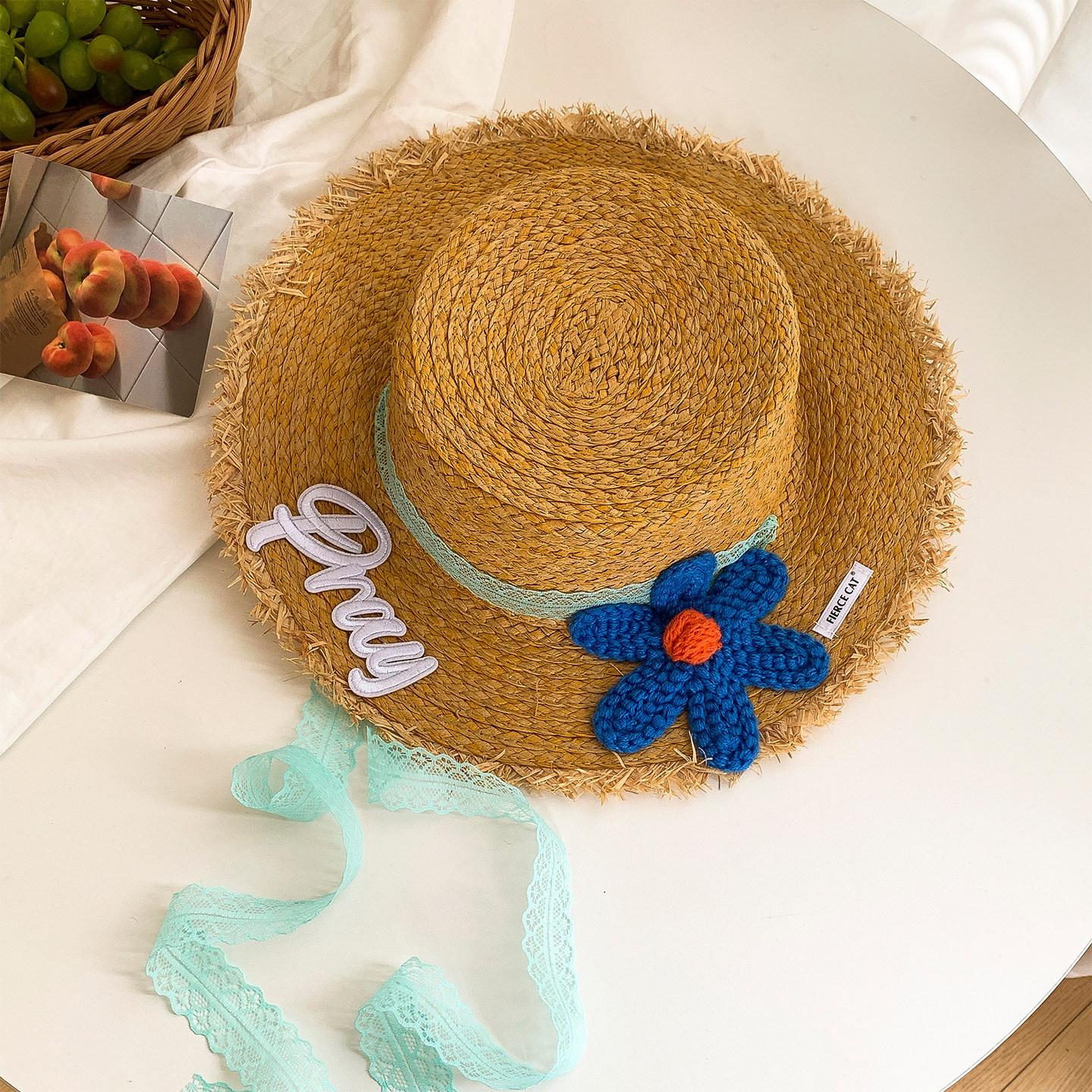 Women s Summer Wide-Brimmed Flat-Topped Woven Raffia Hat with Floral Lace Ribbon – Beach Sun Hat One Size
Women s Summer Wide-Brimmed Flat-Topped Woven Raffia Hat with Floral Lace Ribbon – Beach Sun Hat One Size