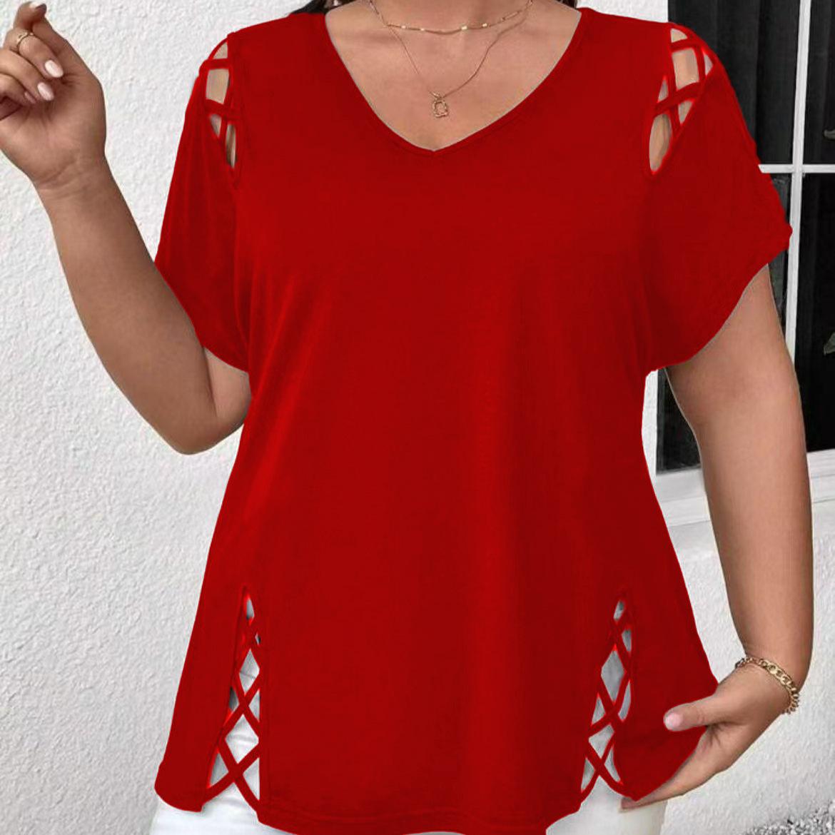 Women s Hollow-Out Design Top, Short Sleeve T-Shirt, V-Neck, Crisscross Straps L червоний
Women s Hollow-Out Design Top, Short Sleeve T-Shirt, V-Neck, Crisscross Straps L червоний