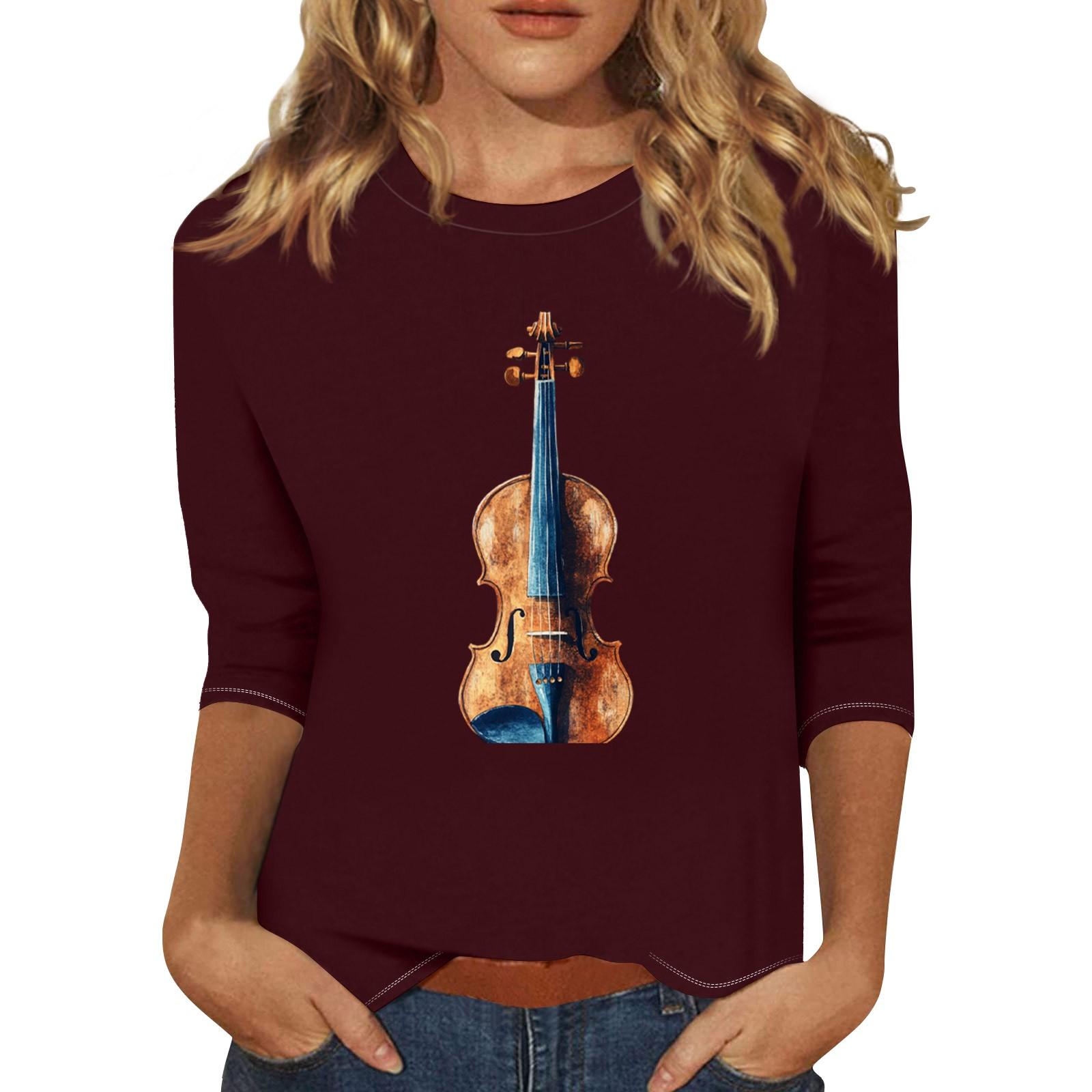 Women s Fashion Casual Three-quarter Sleeve Guitar Print Round Neck Pullover Top XXXL винний
Women s Fashion Casual Three-quarter Sleeve Guitar Print Round Neck Pullover Top XXXL винний