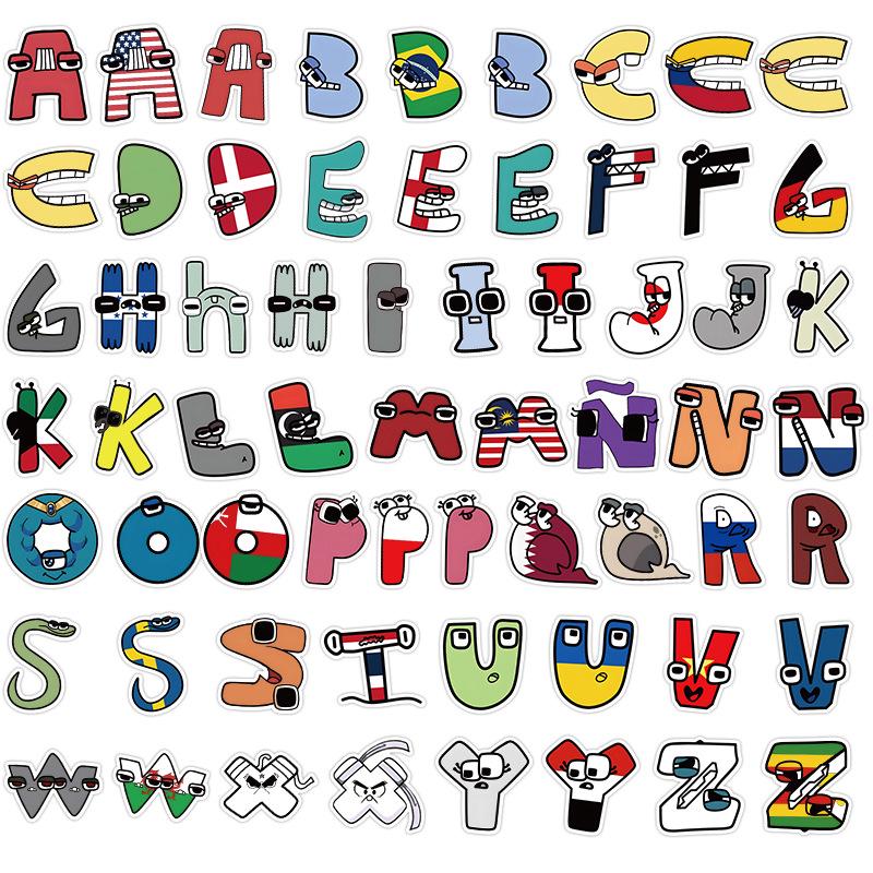 60 листов наклеек-наград для изучения слов английского алфавита для детей - для украшения тетрадей, планшетов, чашек с мультяшными героями