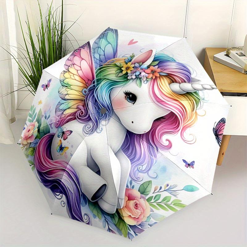 1pc Butterfly & Unicorn Ideas Pattern Umbrella, Fashionable, Personalized, High-Value Folding Umbrella, a Must-Have for Summer, 8-Rib Durable Iro
1pc Butterfly & Unicorn Ideas Pattern Umbrella, Fashionable, Personalized, High-Value Folding Umbrella, a Must-Have for Summer, 8-Rib Durable Iro