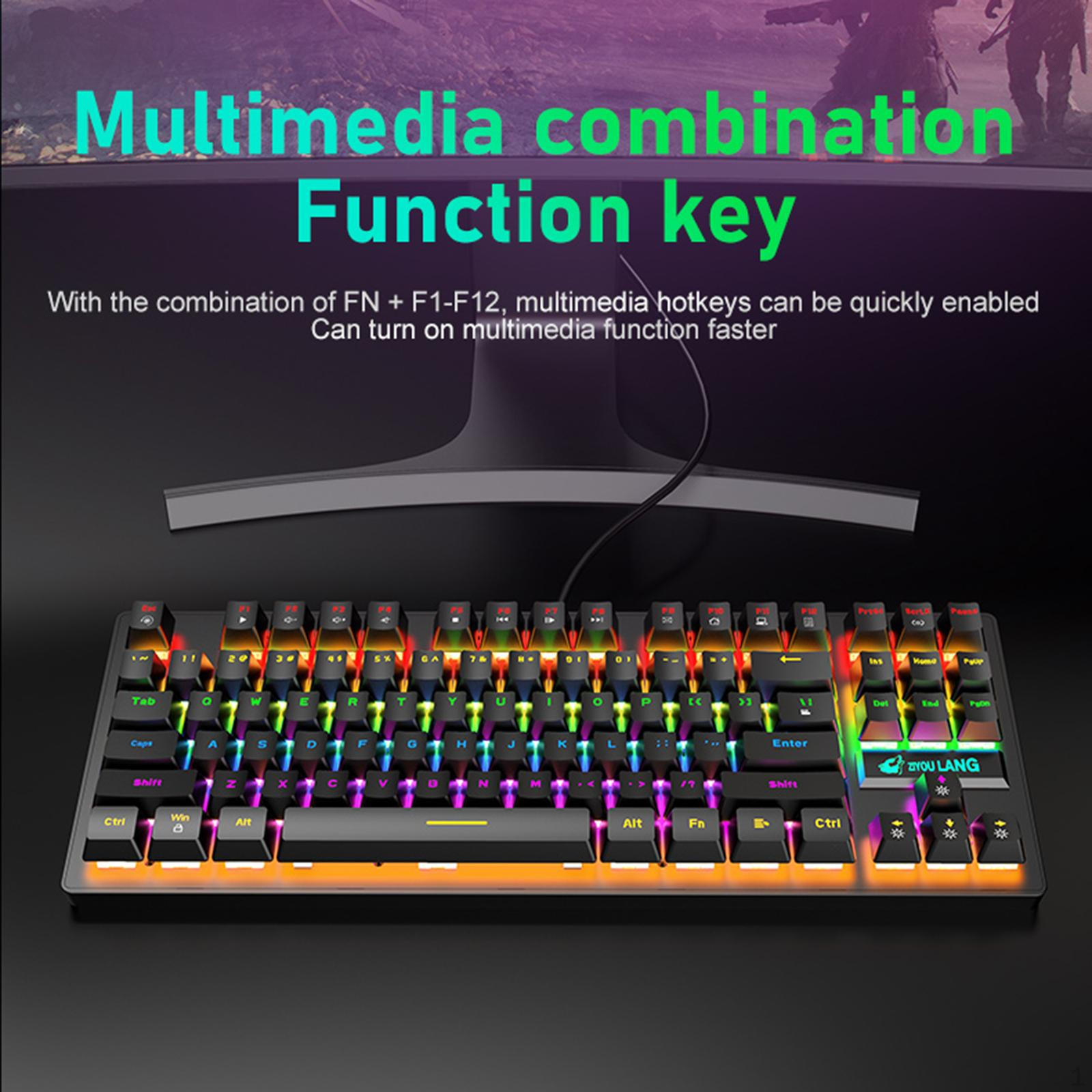Mechanical Gaming Keyboard Anti-ghosting Detachable Panel Backlit Windows Gamer for Typing 87 keys чорний
Mechanical Gaming Keyboard Anti-ghosting Detachable Panel Backlit Windows Gamer for Typing 87 keys чорний