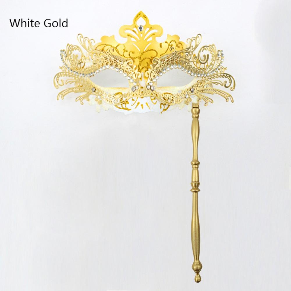 Venetian Masquerade Mask with Holding Stick Women Party Masks Mardi Gras Costume Mask Night Club white gold
Venetian Masquerade Mask with Holding Stick Women Party Masks Mardi Gras Costume Mask Night Club white gold