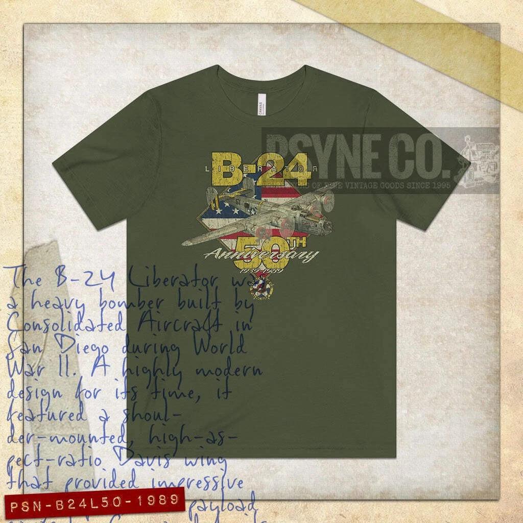 B-24 Liberator 50th Anniversary 1989 Vintage Men s T shirt 3XL
B-24 Liberator 50th Anniversary 1989 Vintage Men s T shirt 3XL