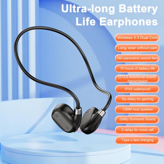Bluetooth-compatible Headset Air Conduction Long Battery Life High Clarity Calls Hanging Ear Type Sports Earphone чёрный
Bluetooth-compatible Headset Air Conduction Long Battery Life High Clarity Calls Hanging Ear Type Sports Earphone чёрный