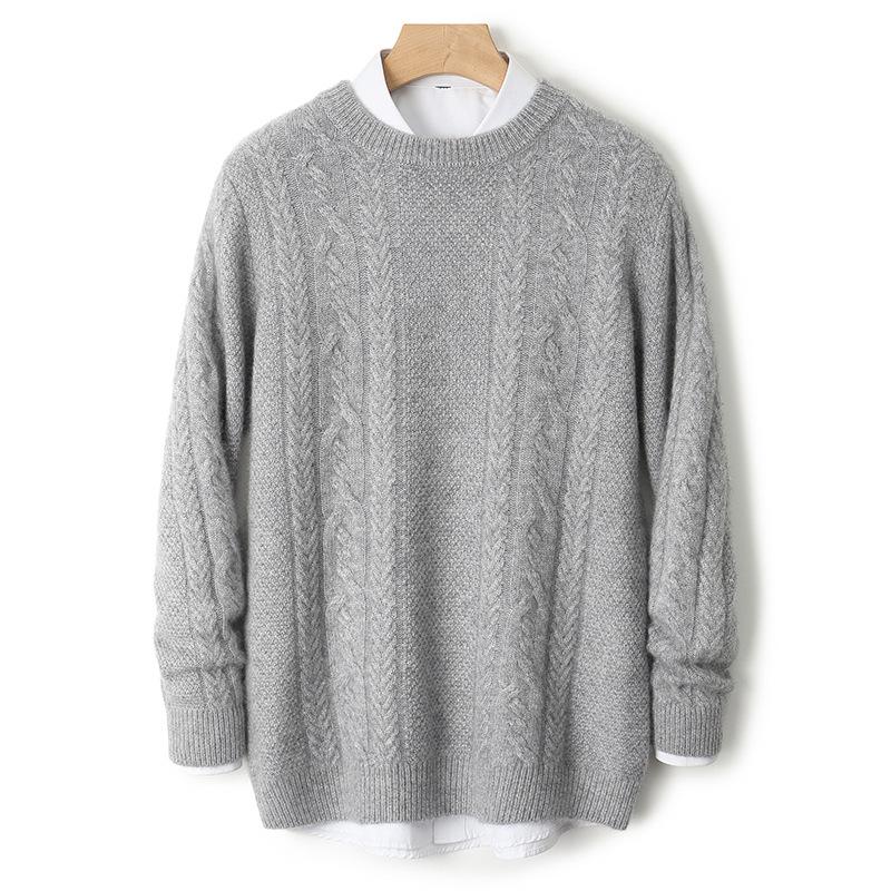 Men s 100% Pure Wool Cable Knit Sweater, Round Neck, Three-Ply Thickened, Plus Size Pullover. S
Men s 100% Pure Wool Cable Knit Sweater, Round Neck, Three-Ply Thickened, Plus Size Pullover. S