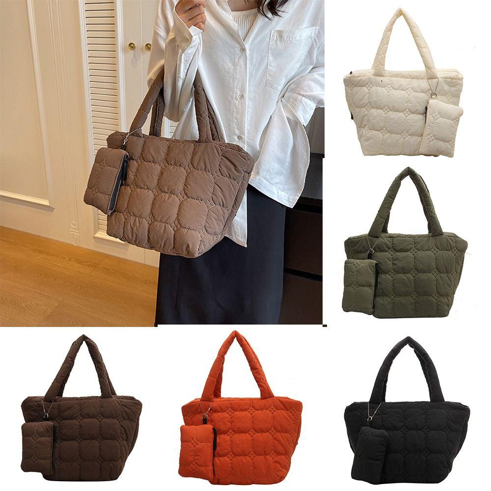 Plaid Space Cotton Underarm Bag Large Capacity Shoulder Bag Simple Handbag with Coin Purse Lady
Plaid Space Cotton Underarm Bag Large Capacity Shoulder Bag Simple Handbag with Coin Purse Lady