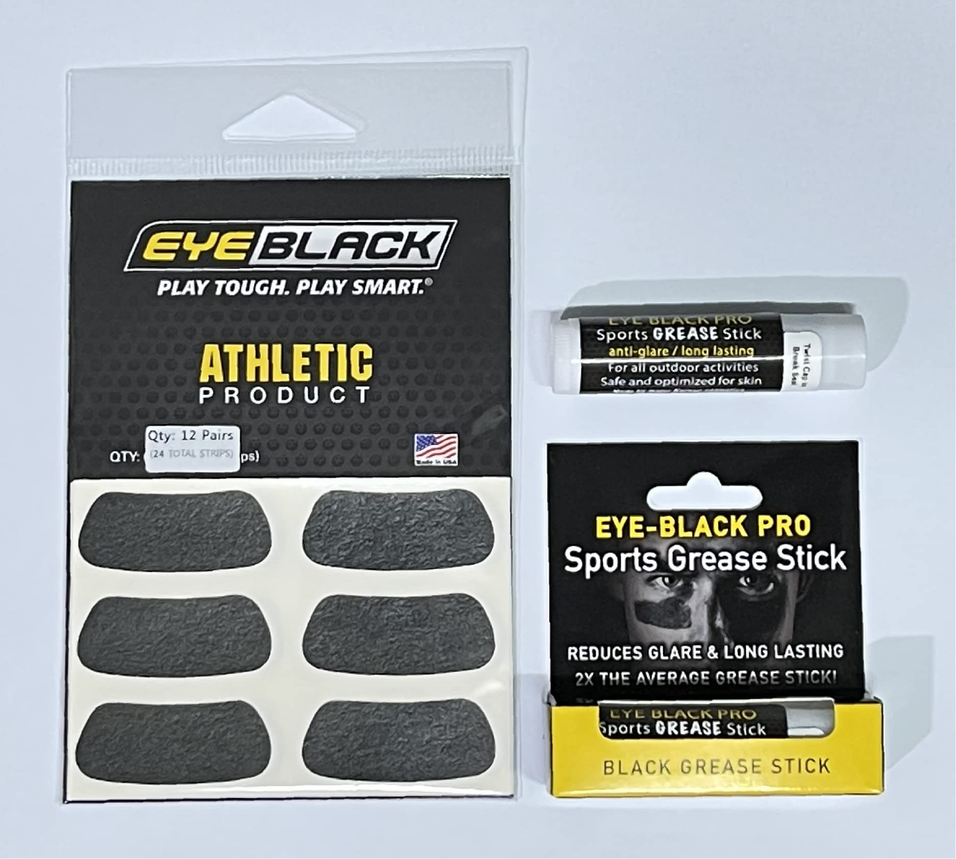 Eye Black Pro Player Set Grease Sticks & Sticker Set Anti-Glare Eye Patch Face Painting (2 Grease Tubes & 12 Pairs Stickers)
Eye Black Pro Player Set Grease Sticks & Sticker Set Anti-Glare Eye Patch Face Painting (2 Grease Tubes & 12 Pairs Stickers)