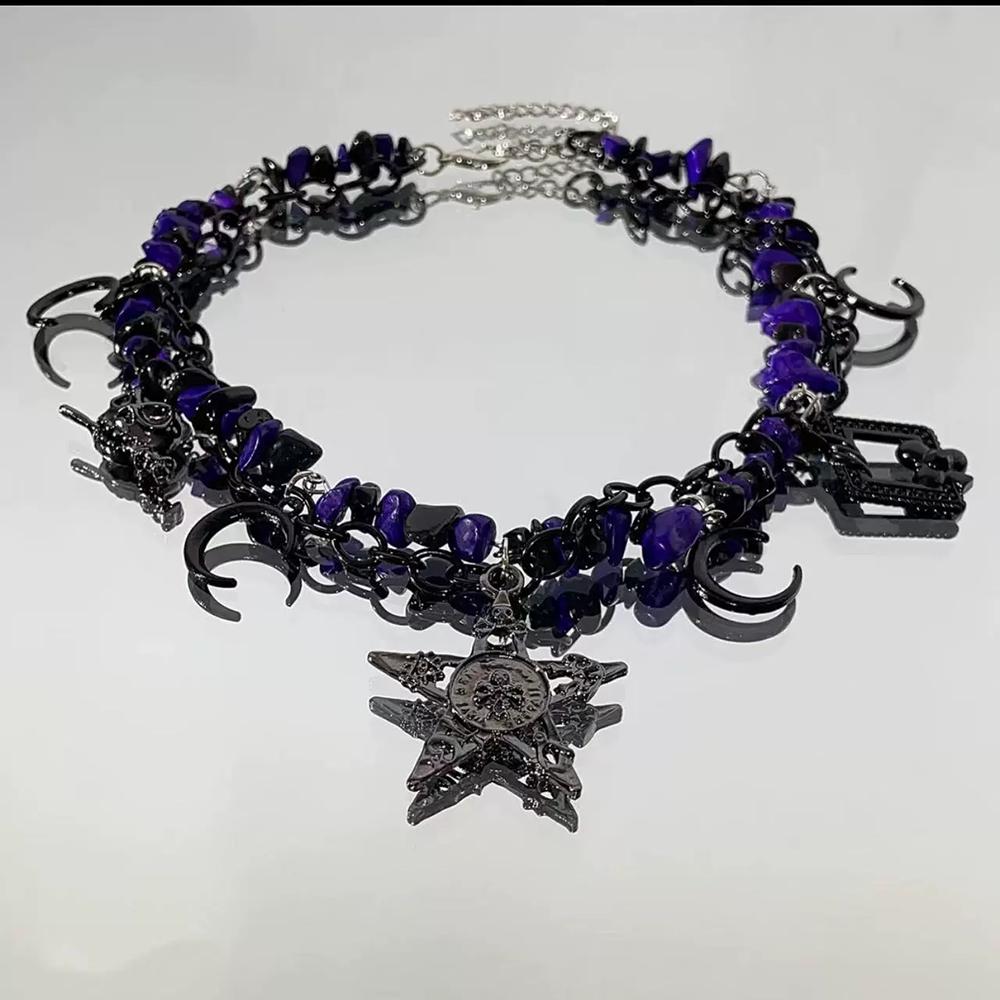 Y2K Girl Crushed Stone Five-Pointed Star Moon Necklace Female Punk Street Hip-Hop Collarbone Chain Sweet Cool Trendy Neck Chain Other
Y2K Girl Crushed Stone Five-Pointed Star Moon Necklace Female Punk Street Hip-Hop Collarbone Chain Sweet Cool Trendy Neck Chain Other