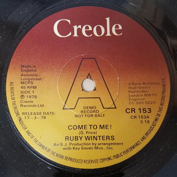7inch Record RUBY WINTERS - Come To Me! / Treat Me Right CR153PROMO CREOLE 1978 UK Soul/Funk Used
7inch Record RUBY WINTERS - Come To Me! / Treat Me Right CR153PROMO CREOLE 1978 UK Soul/Funk Used