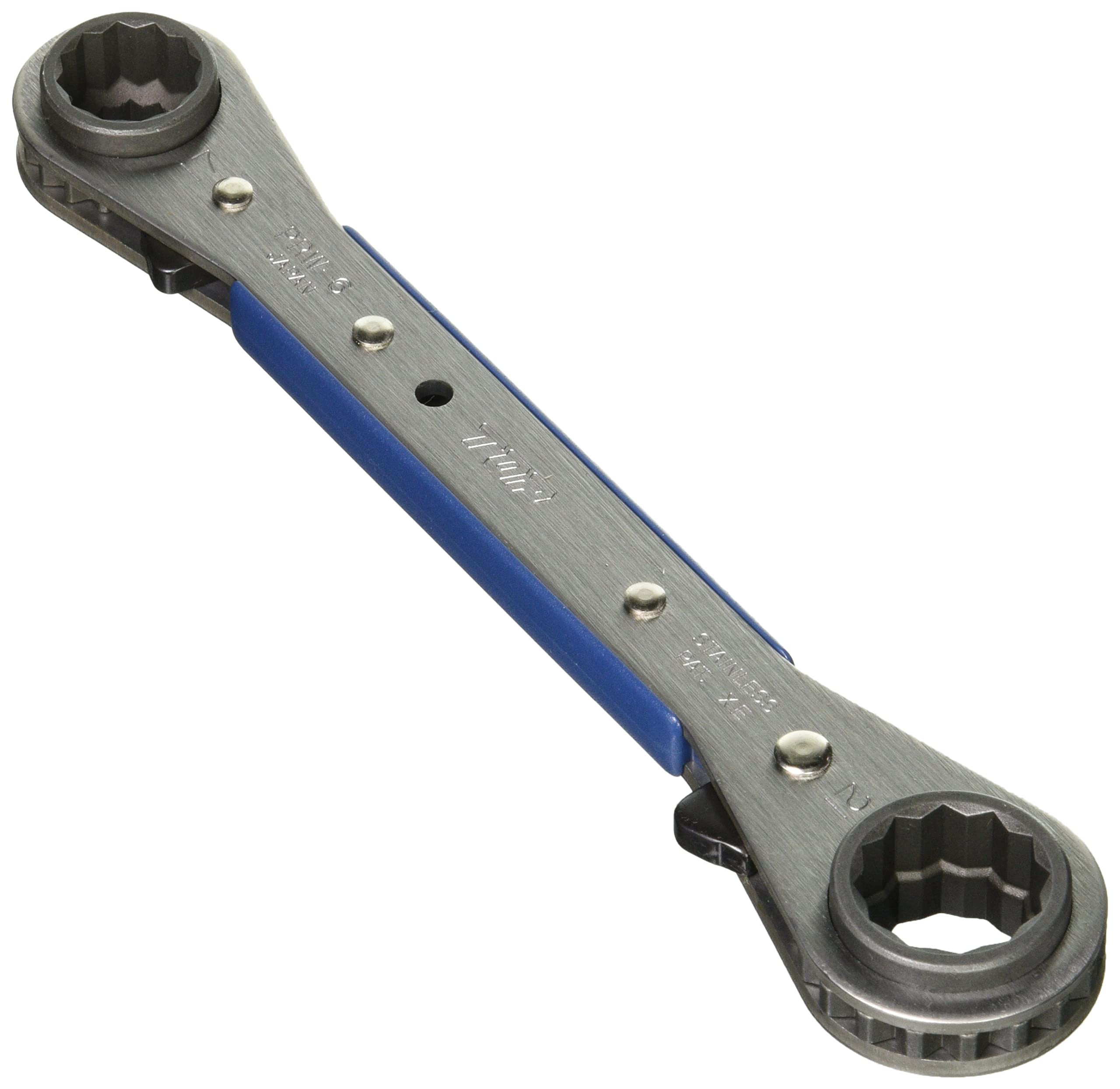 Top 4 size plate ratchet wrench 13x17mm 19x21mm feed pieces Made in Japan (TOP) 20° 6 PRW-6 Tsubame-Sanjo серый
Top 4 size plate ratchet wrench 13x17mm 19x21mm feed pieces Made in Japan (TOP) 20° 6 PRW-6 Tsubame-Sanjo серый
