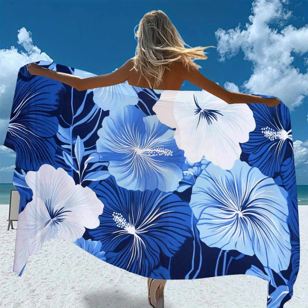 Blue Floral Beach Sarong Pareo Wrap, Large Size Highly Absorbent Quick Dry for Travel Camping Summer W30*H60(CM)
Blue Floral Beach Sarong Pareo Wrap, Large Size Highly Absorbent Quick Dry for Travel Camping Summer W30*H60(CM)