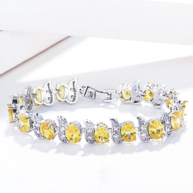 Pera Luxury Silver Color Bridal Wedding Party Jewelry Super White Cubic Zirconia Oval Shape Chain Link Bracelets for Brides B081 жовтий
Pera Luxury Silver Color Bridal Wedding Party Jewelry Super White Cubic Zirconia Oval Shape Chain Link Bracelets for Brides B081 жовтий