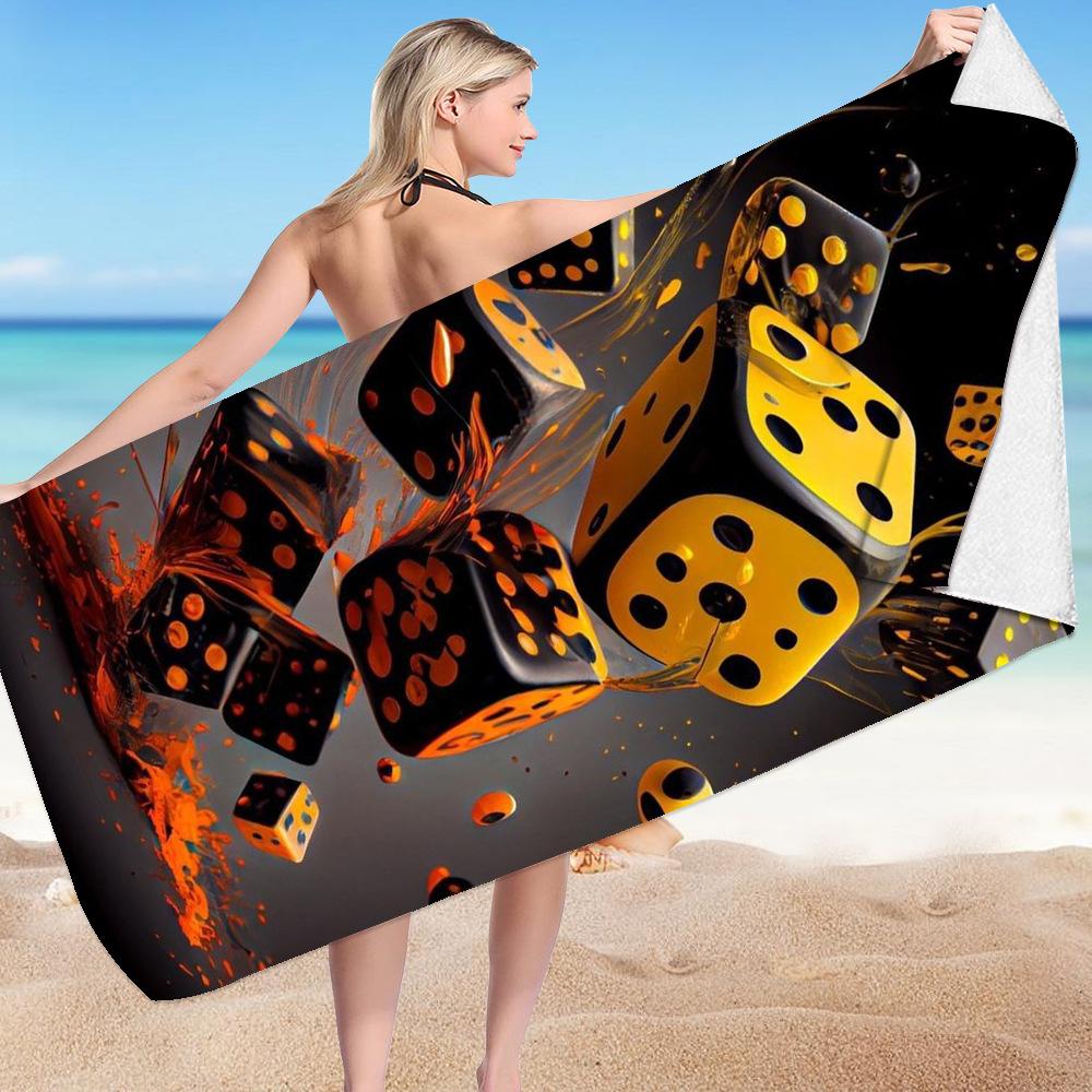 Dice Card Series digital-printed polyester Superfine fiber double-sided fleece Beach vacation bath towel, beach towel W30*H60(CM)
Dice Card Series digital-printed polyester Superfine fiber double-sided fleece Beach vacation bath towel, beach towel W30*H60(CM)