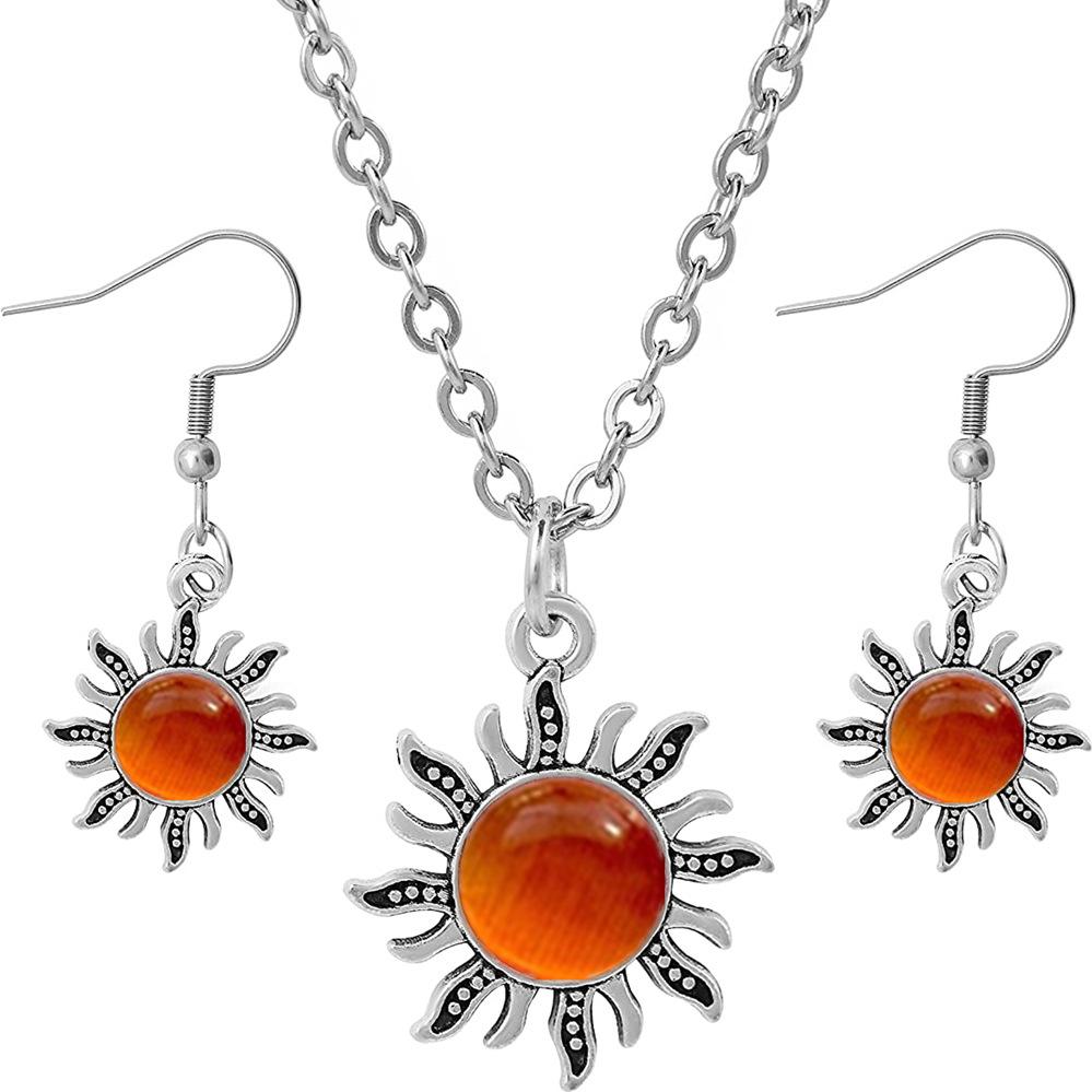 2pcs Set Exquisite Retro Sliver Color Celestial Body Sun Colored Opal Pendant Necklace Earrings for Women Boho Jewelry Sets Gift красный
2pcs Set Exquisite Retro Sliver Color Celestial Body Sun Colored Opal Pendant Necklace Earrings for Women Boho Jewelry Sets Gift красный