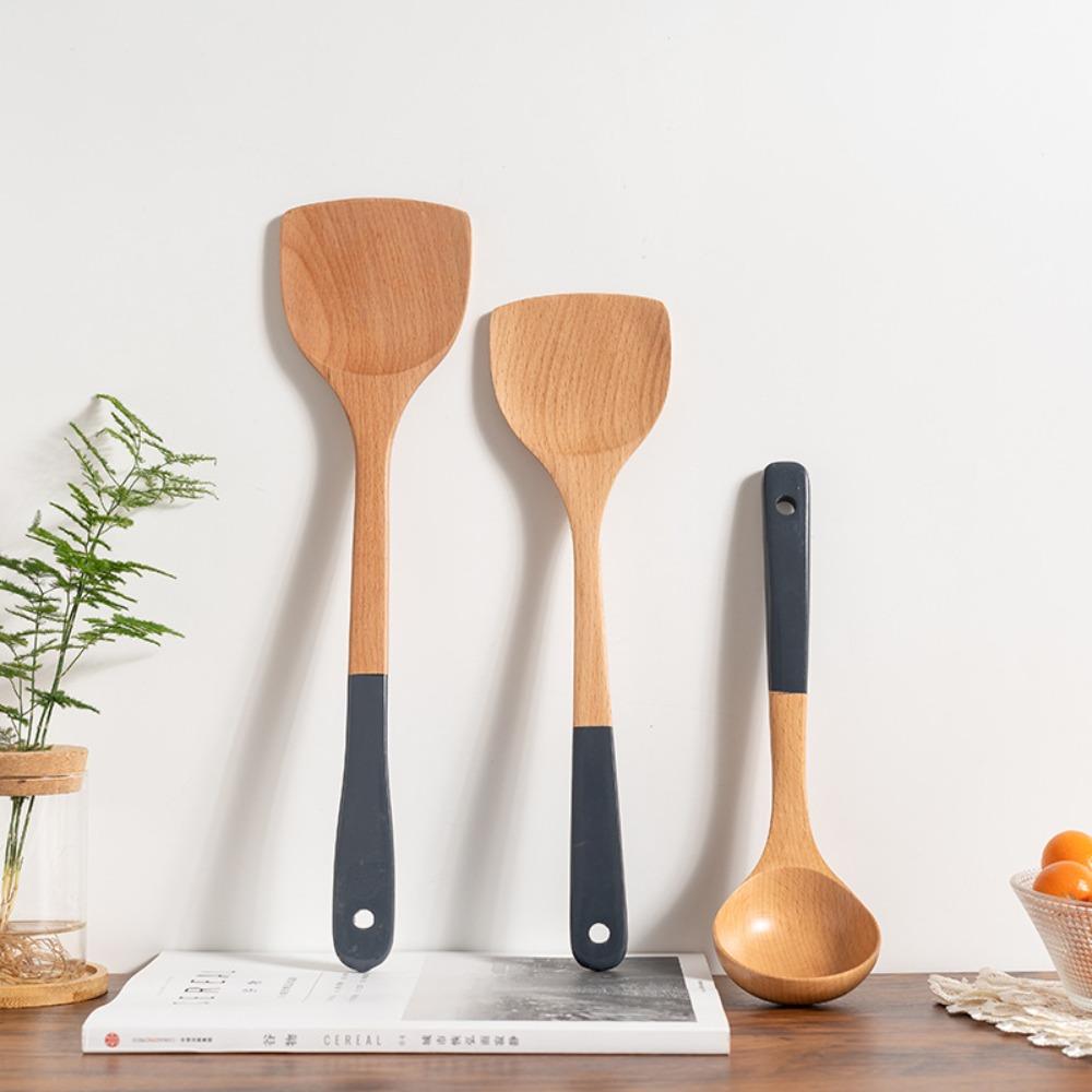 3/5 Pcs Long Handle Kitchen Spoon Spatula Set Anti-scalding Cooking Utensil Set Restaurant Beige 3 Pcs
3/5 Pcs Long Handle Kitchen Spoon Spatula Set Anti-scalding Cooking Utensil Set Restaurant Beige 3 Pcs