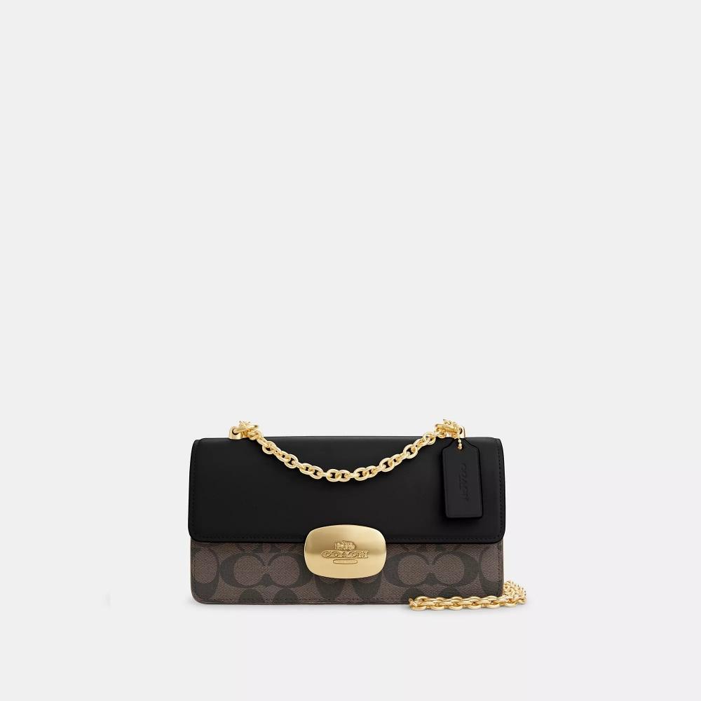 Сумка через плечо Coach Eliza Flap из канвы Signature золотисто-коричневого черного цвета
Сумка через плечо Coach Eliza Flap из канвы Signature золотисто-коричневого черного цвета