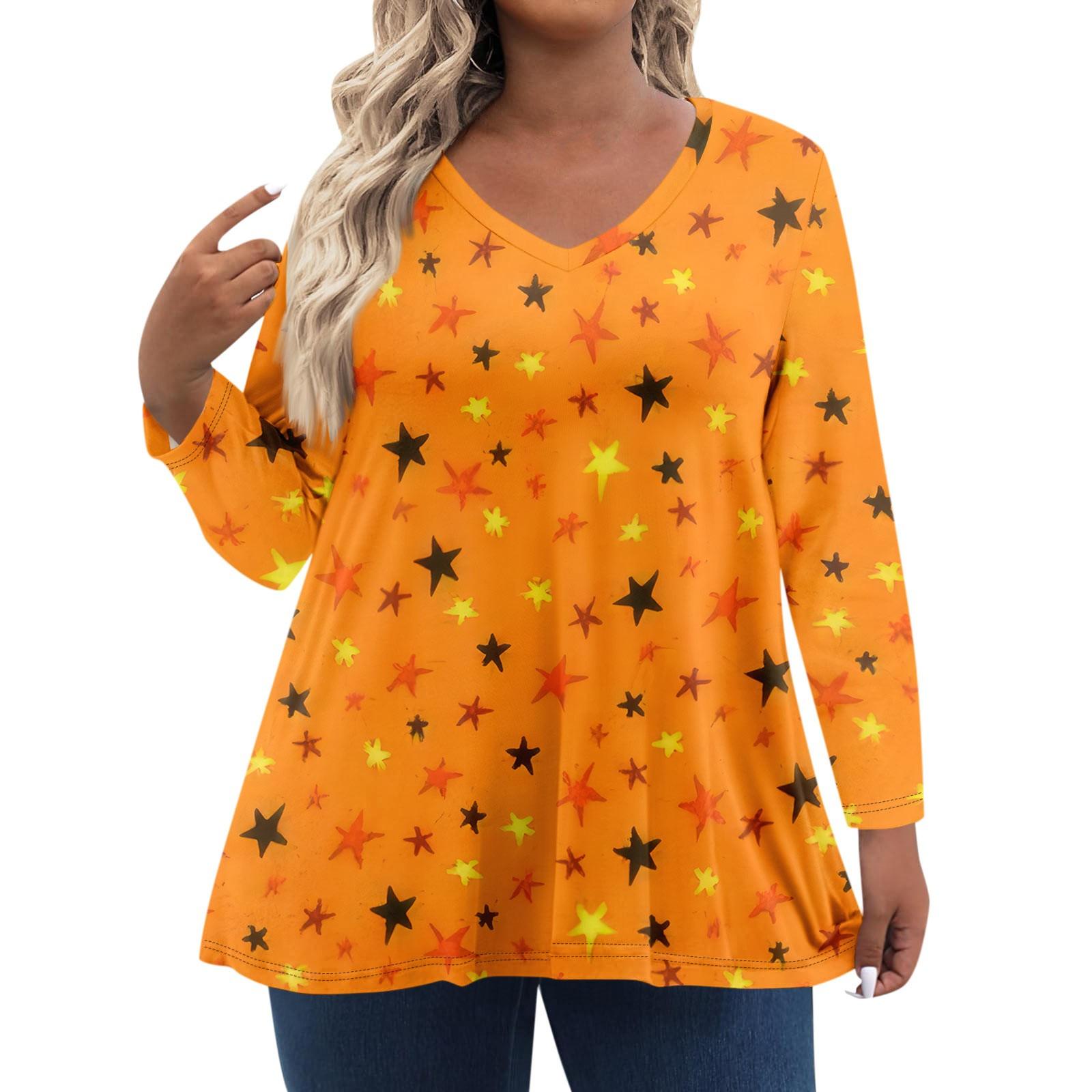 Женские топы больших размеров с длинным рукавом и принтом, рубашки с V-образным вырезом, повседневная одежда, топы XL шафрановый
Женские топы больших размеров с длинным рукавом и принтом, рубашки с V-образным вырезом, повседневная одежда, топы XL шафрановый