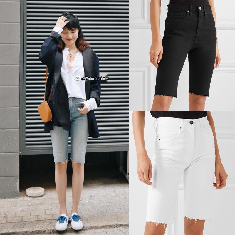 2025 Spring/Summer Essential European & American Light Luxury High-Waisted Denim Cycling Shorts: Slimming, Hip-Lifting, Elastic, Trendy with Raw Hem. 26
2025 Spring/Summer Essential European & American Light Luxury High-Waisted Denim Cycling Shorts: Slimming, Hip-Lifting, Elastic, Trendy with Raw Hem. 26