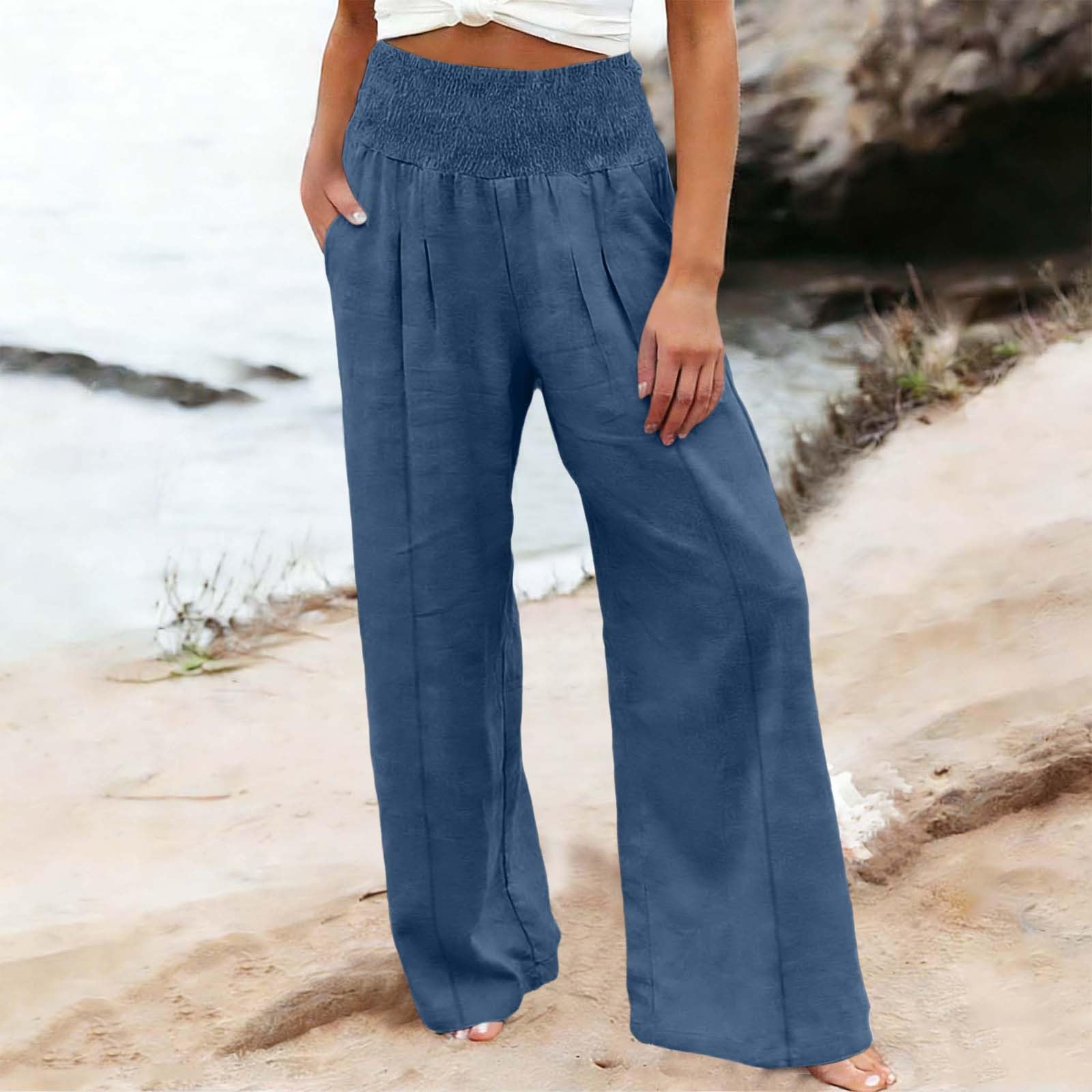 Women s Casual Fashion Cotton Linen Elastic Waist Pants With Pockets XL Темно-синій
Women s Casual Fashion Cotton Linen Elastic Waist Pants With Pockets XL Темно-синій