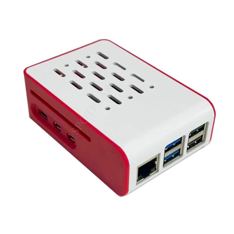 Red and White Protective Shell for Raspberry Pi 5, compatible with Official Pi5 Active Cooler Fan.
Red and White Protective Shell for Raspberry Pi 5, compatible with Official Pi5 Active Cooler Fan.